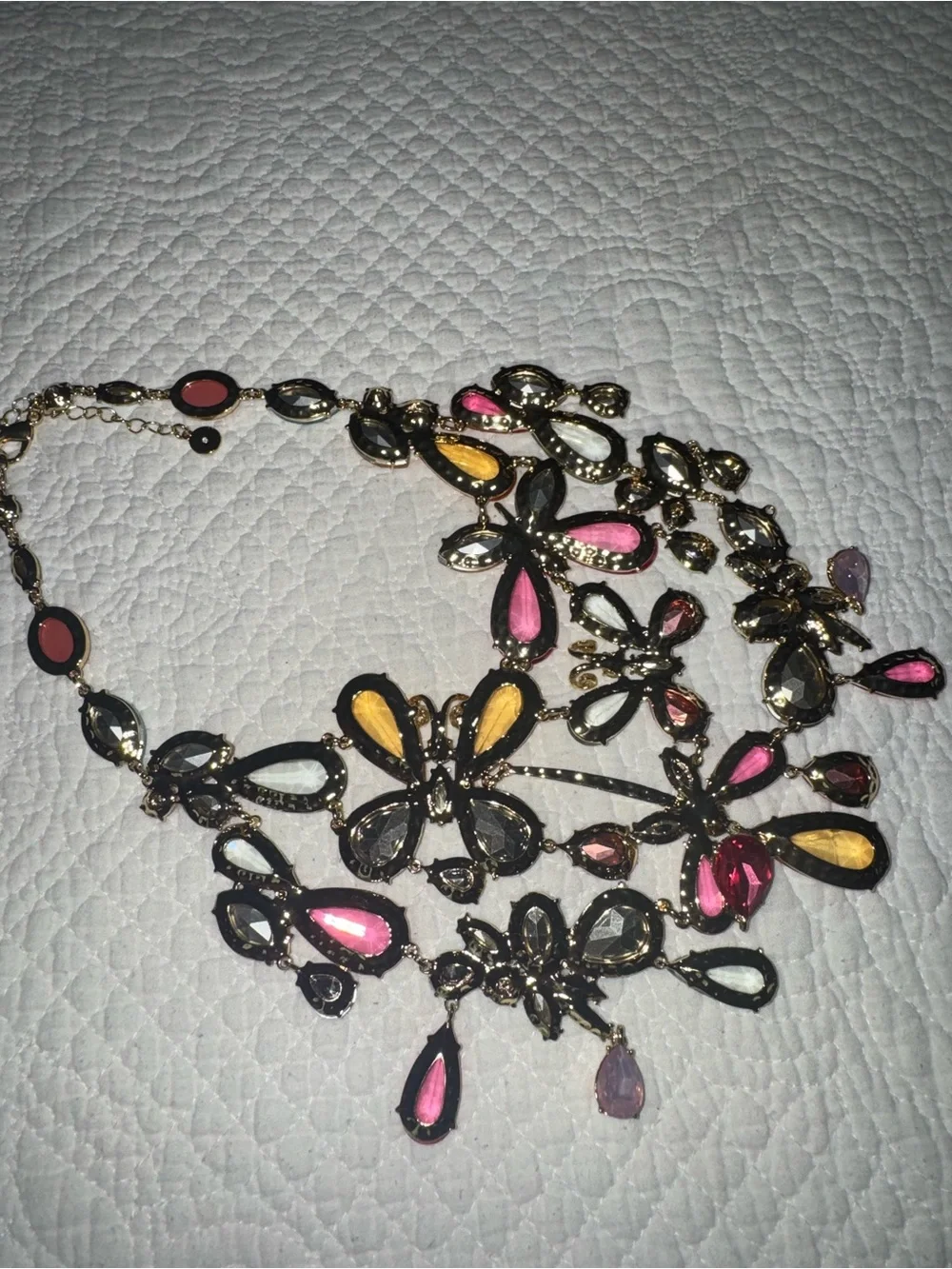 Statement Multicolor Crystal Floral Necklace - Women Jewelry